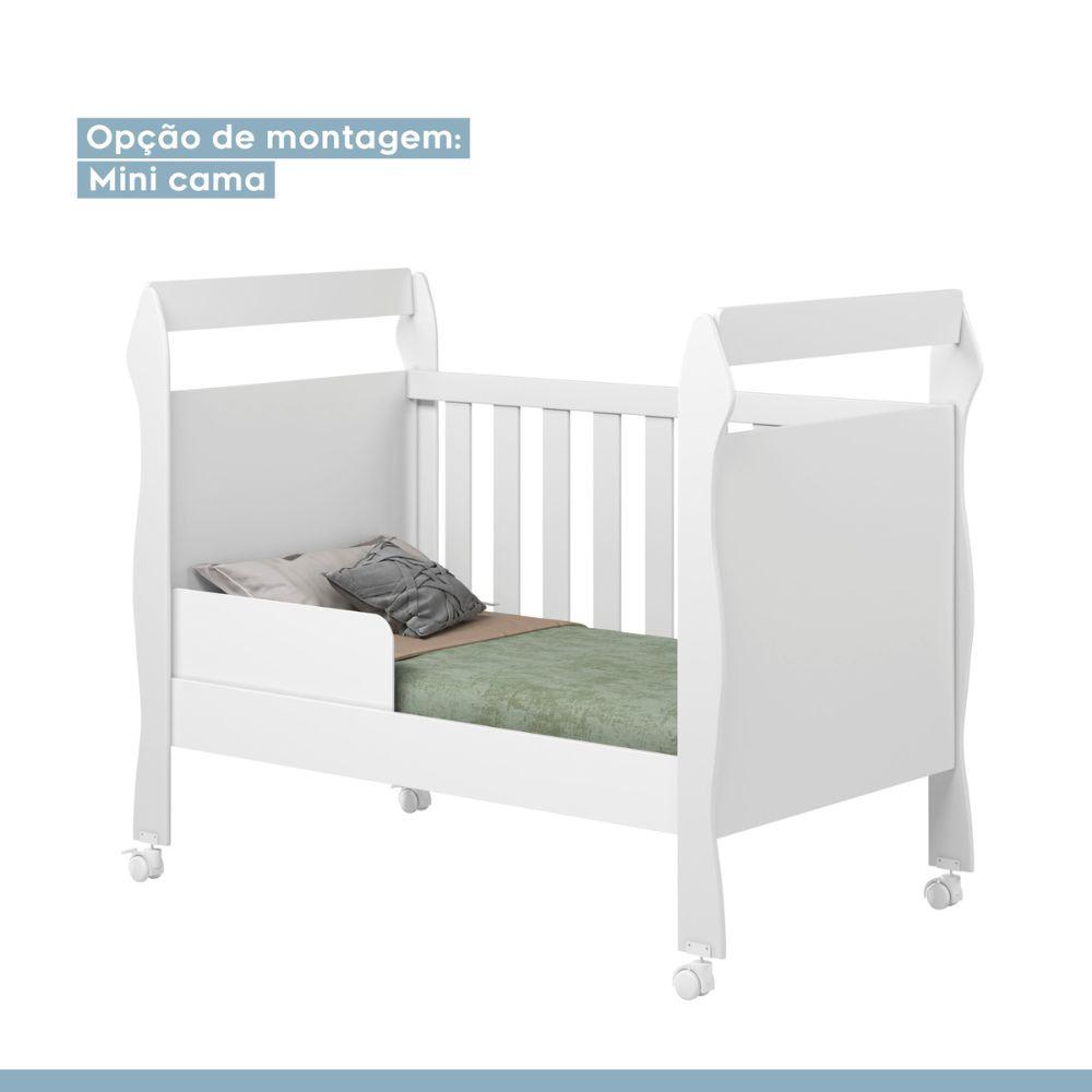 Berço Mini Cama Soninho 3 em 1 Tigus Baby Branco