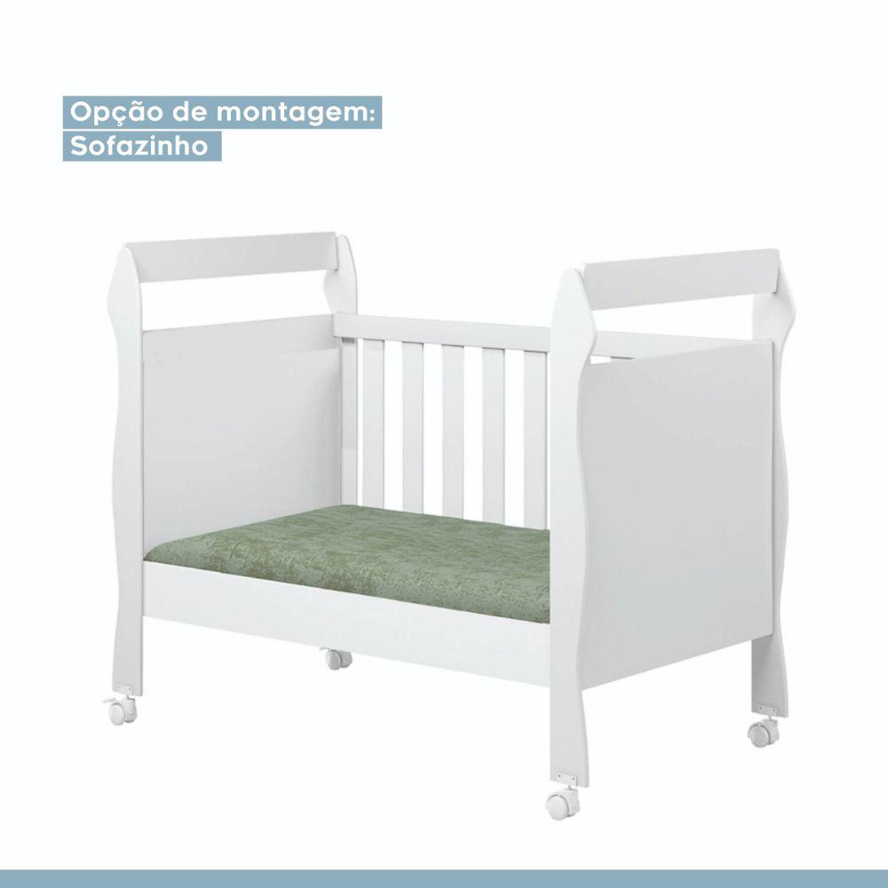 Berço Mini Cama Soninho 3 em 1 Tigus Baby Branco