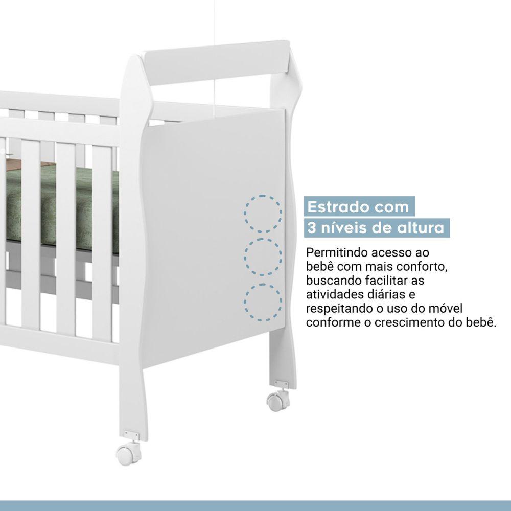 Berço Mini Cama Soninho 3 em 1 Tigus Baby Branco