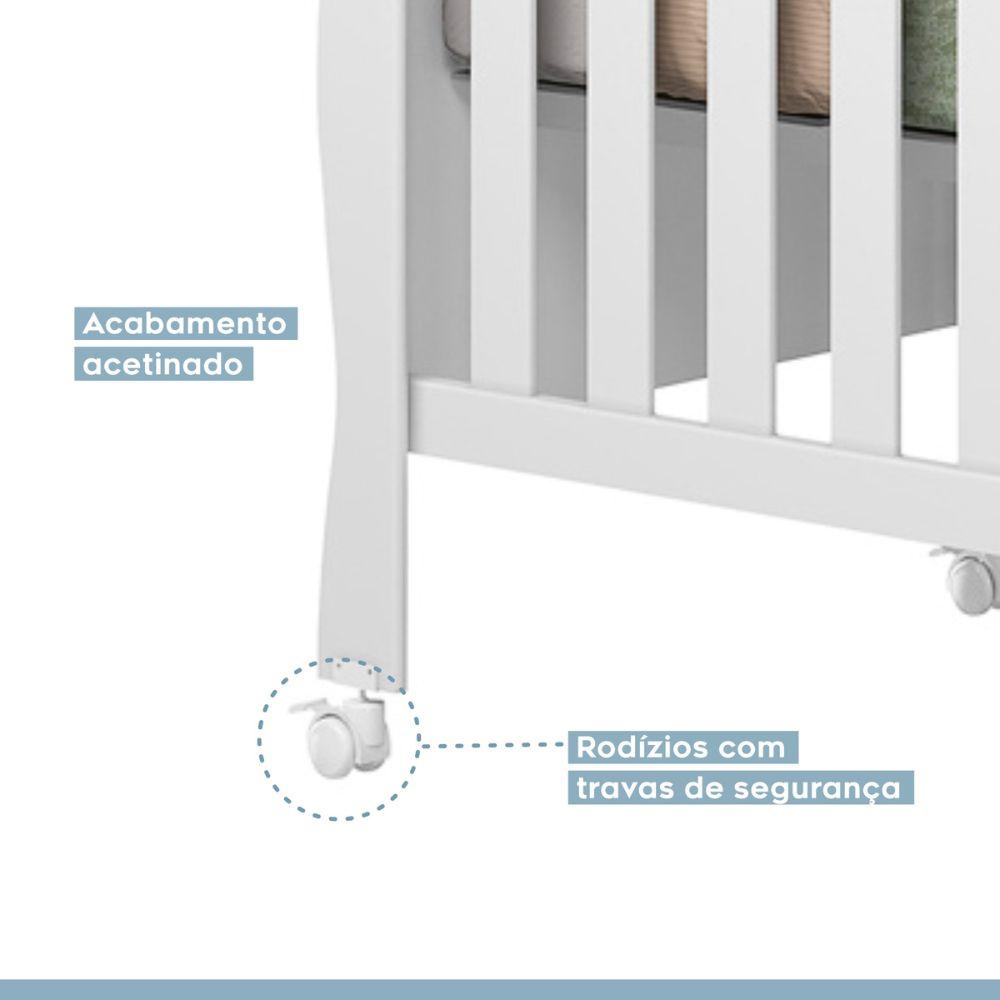 Berço Mini Cama Soninho 3 em 1 Tigus Baby Branco
