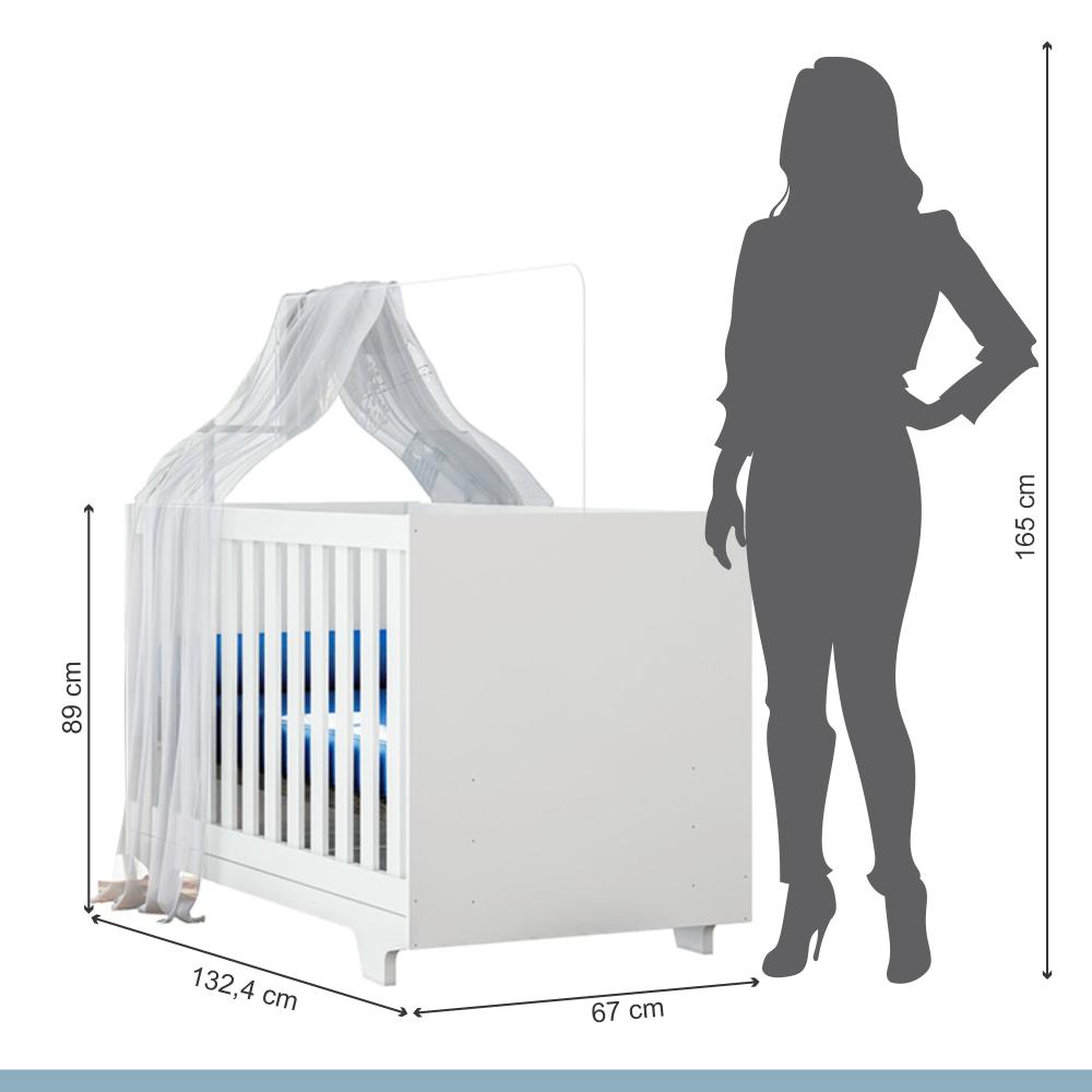Berço Mini Cama com Colchão Life Tigus Baby Branco