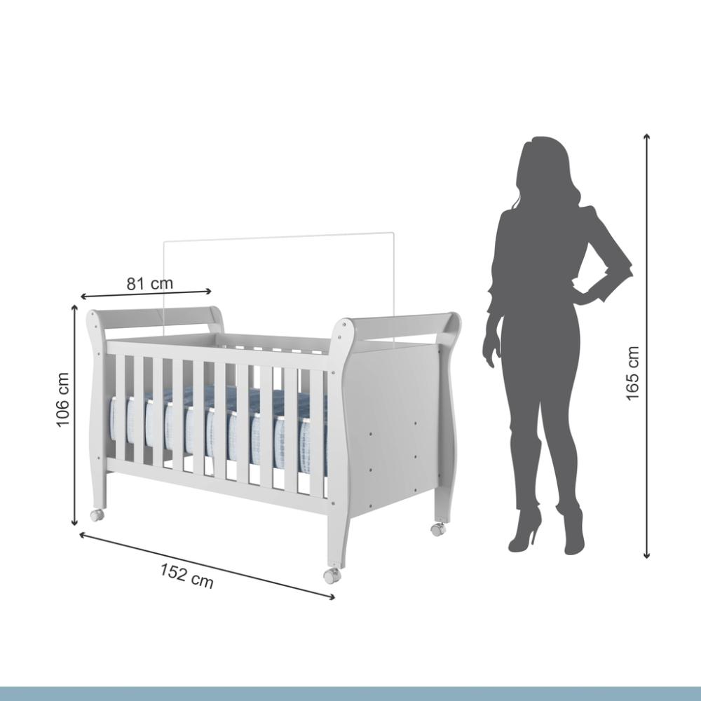 Berço Mini Cama com Colchão Slim Tigus Baby Branco