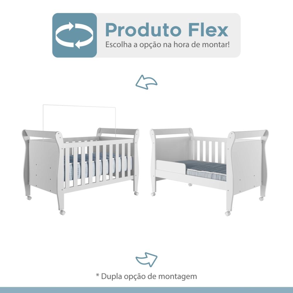 Berço Mini Cama com Colchão Slim Tigus Baby Branco