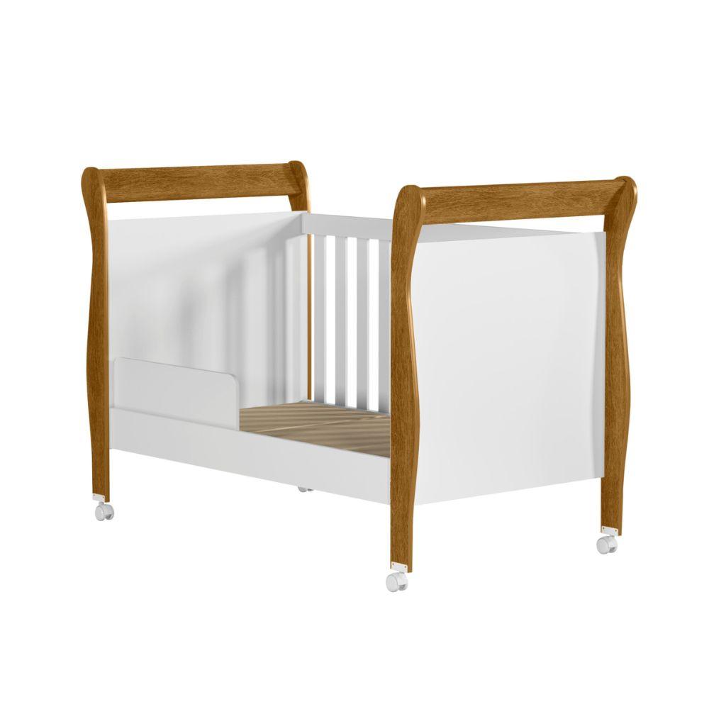 Berço Mini Cama com Colchão Slim Tigus Baby Branco Madeirado Ypê