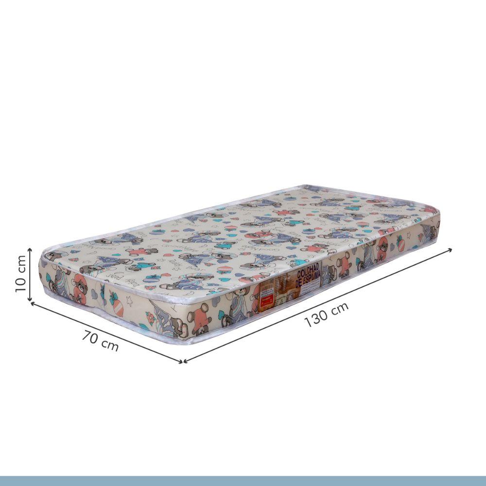 Berço Mini Cama com Colchão Slim Tigus Baby Branco Madeirado Ypê
