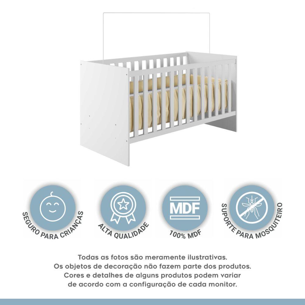 Berço com Suporte Mosquiteiro Life Tigus Baby Branco