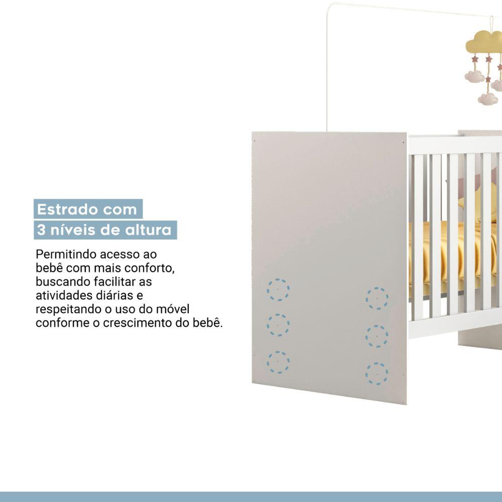 Berço com Suporte Mosquiteiro Life Tigus Baby Branco