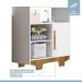 Cômoda Flocos 1 Porta 3 Prateleiras Tigus Baby Branco Madeirado Ypê