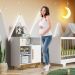 Cômoda Flocos 1 Porta 3 Prateleiras Tigus Baby Branco Madeirado Ypê