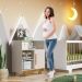 Cômoda Flocos 1 Porta 3 Prateleiras Tigus Baby Off White Madeirado Ypê