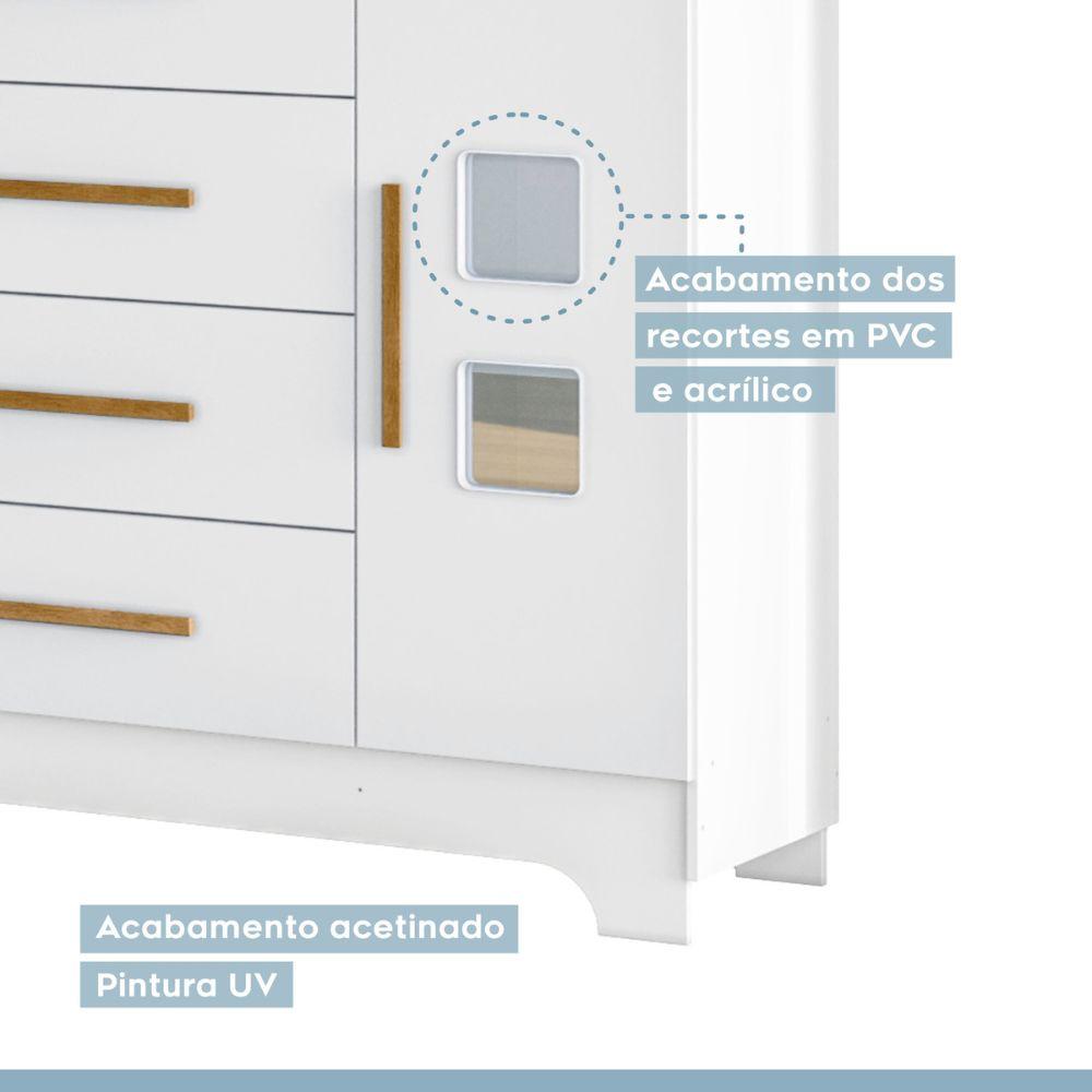 Cômoda Fly 1 Porta e 4 Gavetas Tigus Baby Branco