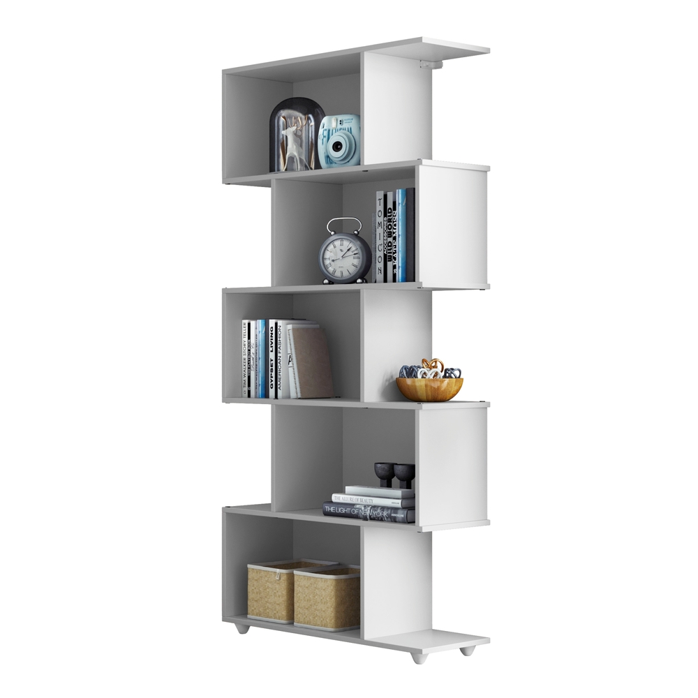 Estante Vertical para Livros 5 Nichos Tigus Branco