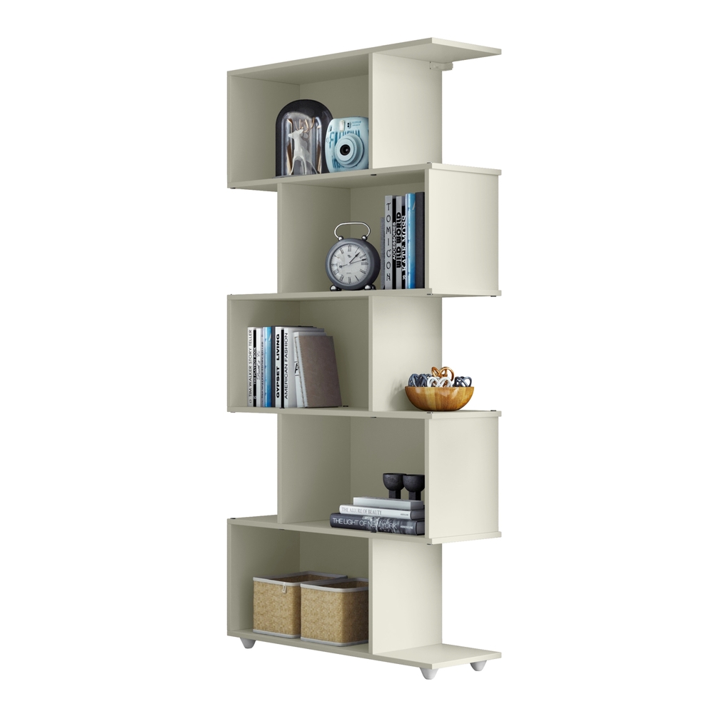 Estante Vertical para Livros 5 Nichos Tigus Off White