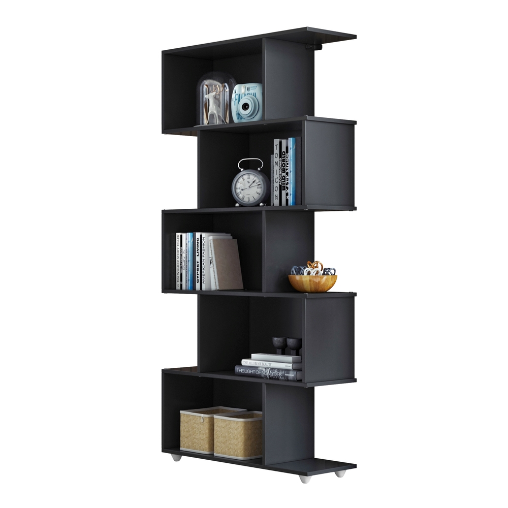 Estante Vertical para Livros 5 Nichos Tigus Preto