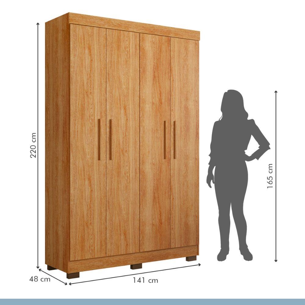 Guarda Roupa Roupeiro Flórida 4 Portas 3 Gavetas Tigus Baby Amadeirado