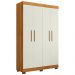 Guarda Roupa Roupeiro Flórida 4 Portas 3 Gavetas Tigus Baby Amadeirado Off White