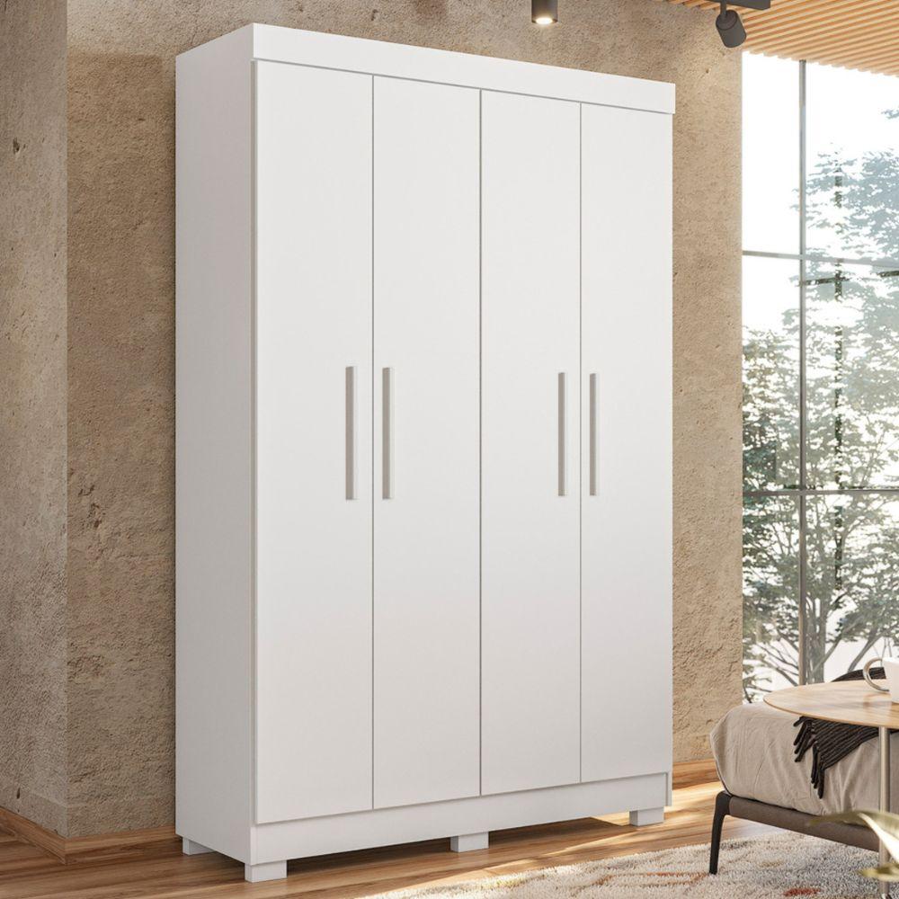 Guarda Roupa Roupeiro Flórida 4 Portas 3 Gavetas Tigus Baby Branco