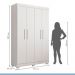 Guarda Roupa Roupeiro Flórida 4 Portas 3 Gavetas Tigus Baby Branco