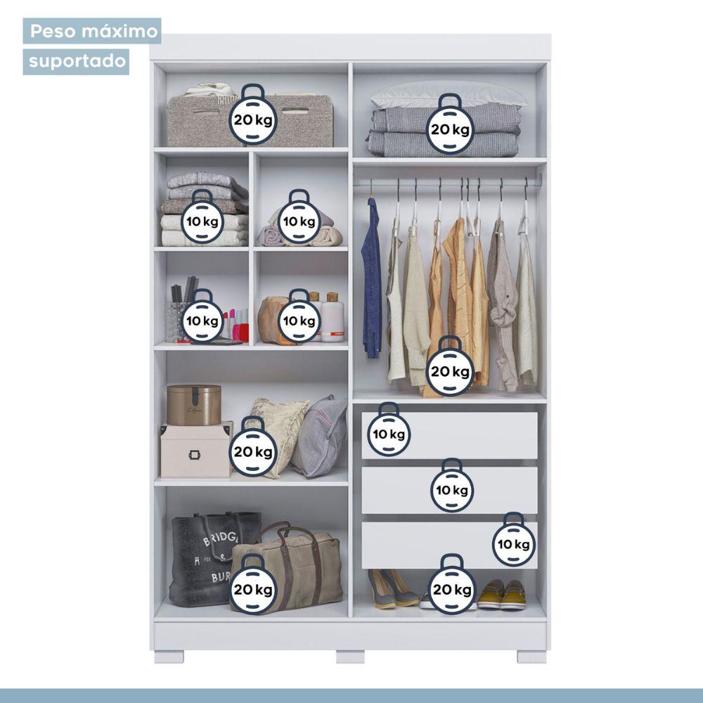 Guarda Roupa Roupeiro Flórida 4 Portas 3 Gavetas Tigus Baby Branco