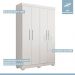 Guarda Roupa Roupeiro Flórida 4 Portas 3 Gavetas Tigus Baby Branco