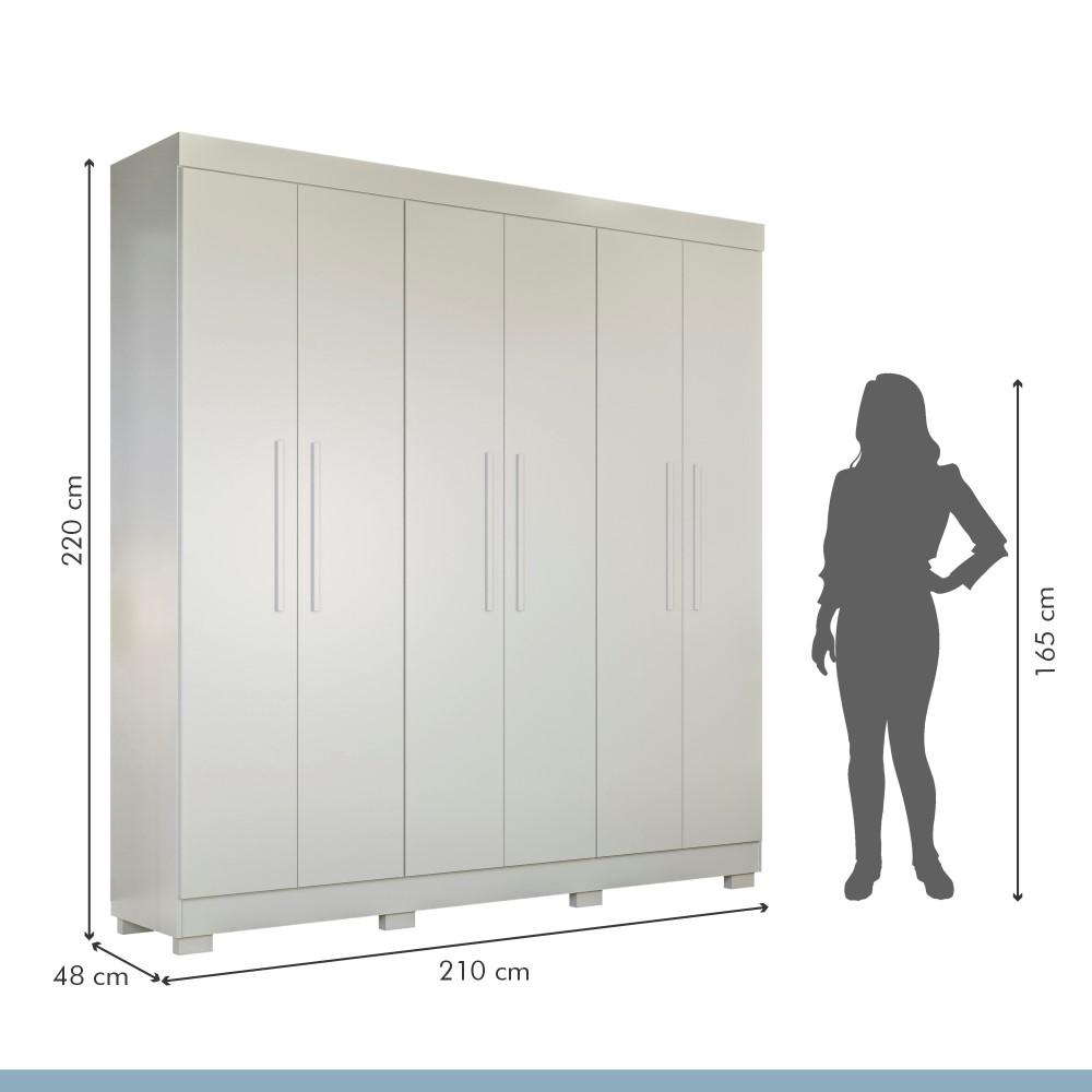 Guarda Roupa Roupeiro Flórida 6 Portas 4 Gavetas Tigus Baby Branco