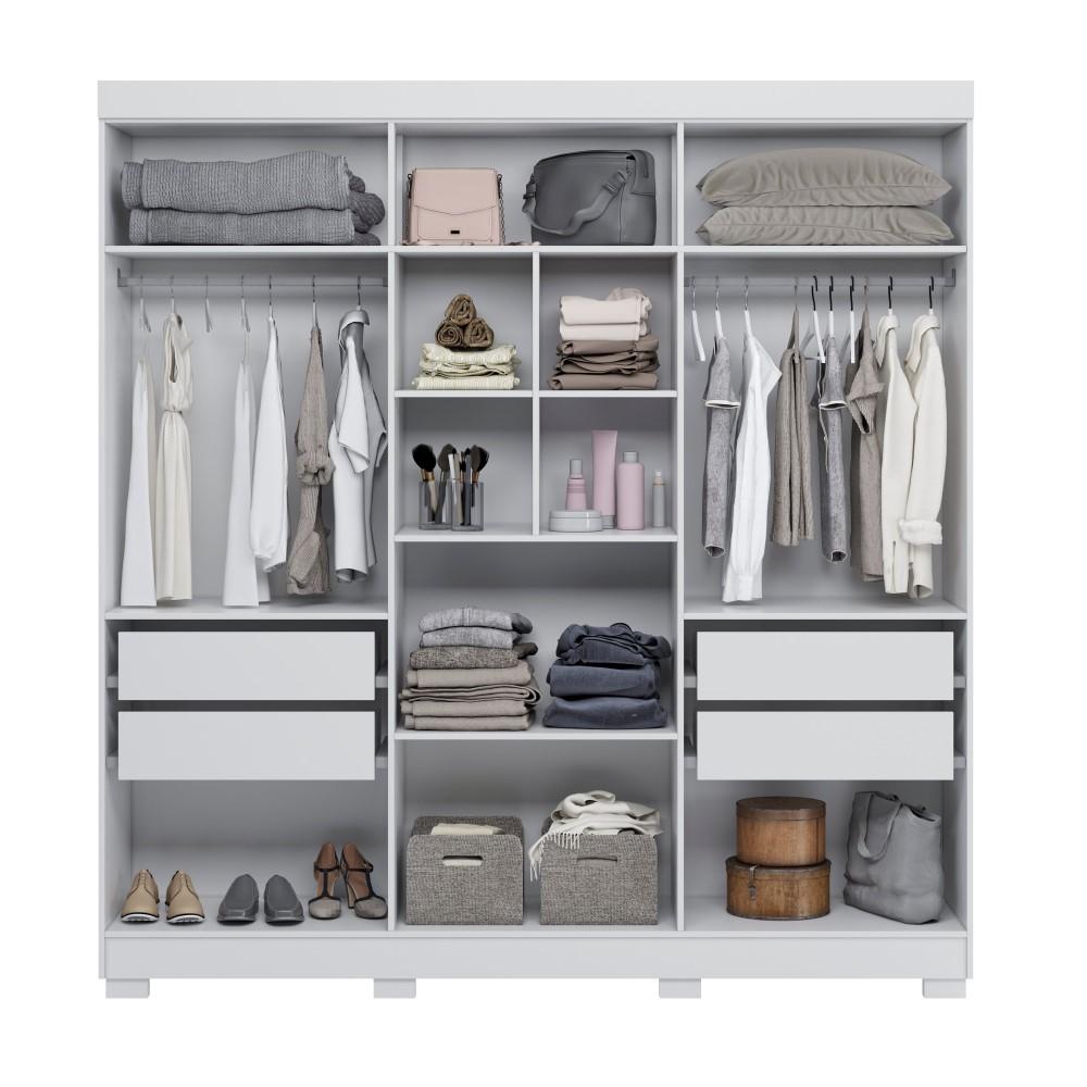 Guarda Roupa Roupeiro Flórida 6 Portas 4 Gavetas Tigus Baby Branco