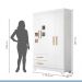 Guarda Roupa Roupeiro Infantil Fly 4 Portas 2 Gavetas Tigus Baby Flex Branco Madeirado Ypê
