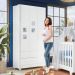 Guarda Roupa Roupeiro Infantil Life 3 Portas 2 Gavetas Tigus Baby Branco