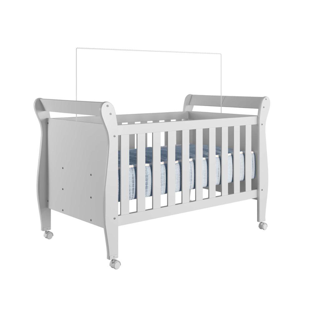 Quarto de Bebê Completo Zara com Berço Cômoda Guarda Roupa Tigus Baby Branco