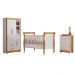 Quarto de Bebê Completo Zara com Berço Cômoda Guarda Roupa Tigus Baby Branco Amadeirado Ypê