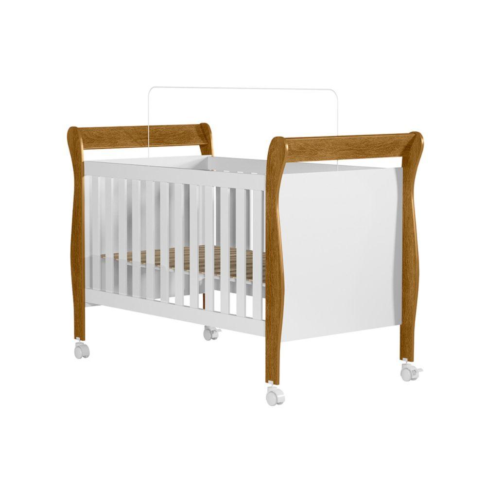 Quarto de Bebê Completo Zara com Berço Cômoda Guarda Roupa Tigus Baby Branco Amadeirado Ypê