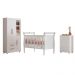 Quarto de Bebê Completo Zara com Berço com Colchão Cômoda Guarda Roupa Tigus Baby Branco