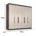 Guarda Roupa Casal Valencia 6 Portas 6 Gav  Chocolate/off White