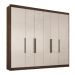 Guarda Roupa Casal Valencia 6 Portas 6 Gav  Chocolate/off White