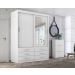 Guarda Roupa Solteiro Capri 2 Portas 6 Gav C/ Espelho  Branco
