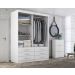 Guarda Roupa Solteiro Capri 2 Portas 6 Gav C/ Espelho  Branco