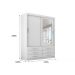 Guarda Roupa Solteiro Capri 2 Portas 6 Gav C/ Espelho  Branco