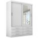 Guarda Roupa Solteiro Capri 2 Portas 6 Gav C/ Espelho  Branco
