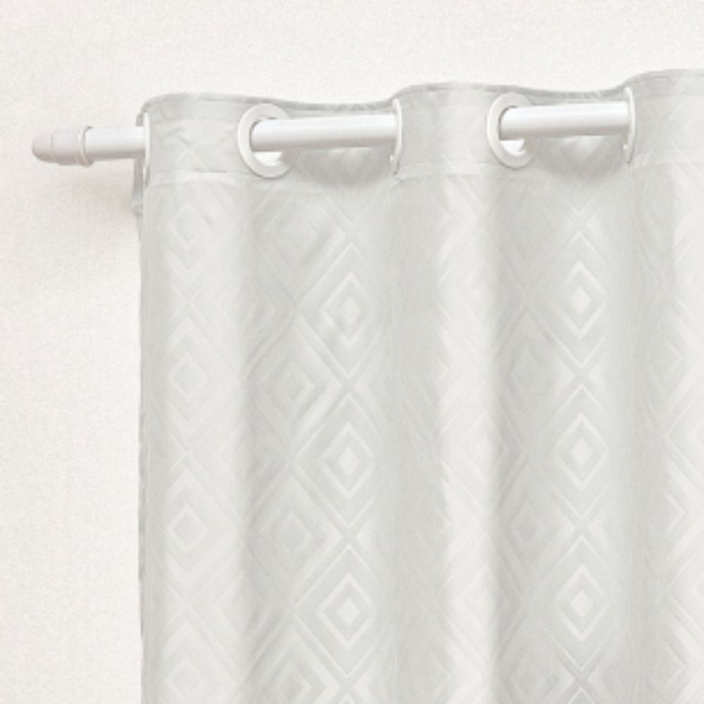 Cortina em Jacquard Bahamas 3,00 x 2,70 Para Varão - Cinza Claro