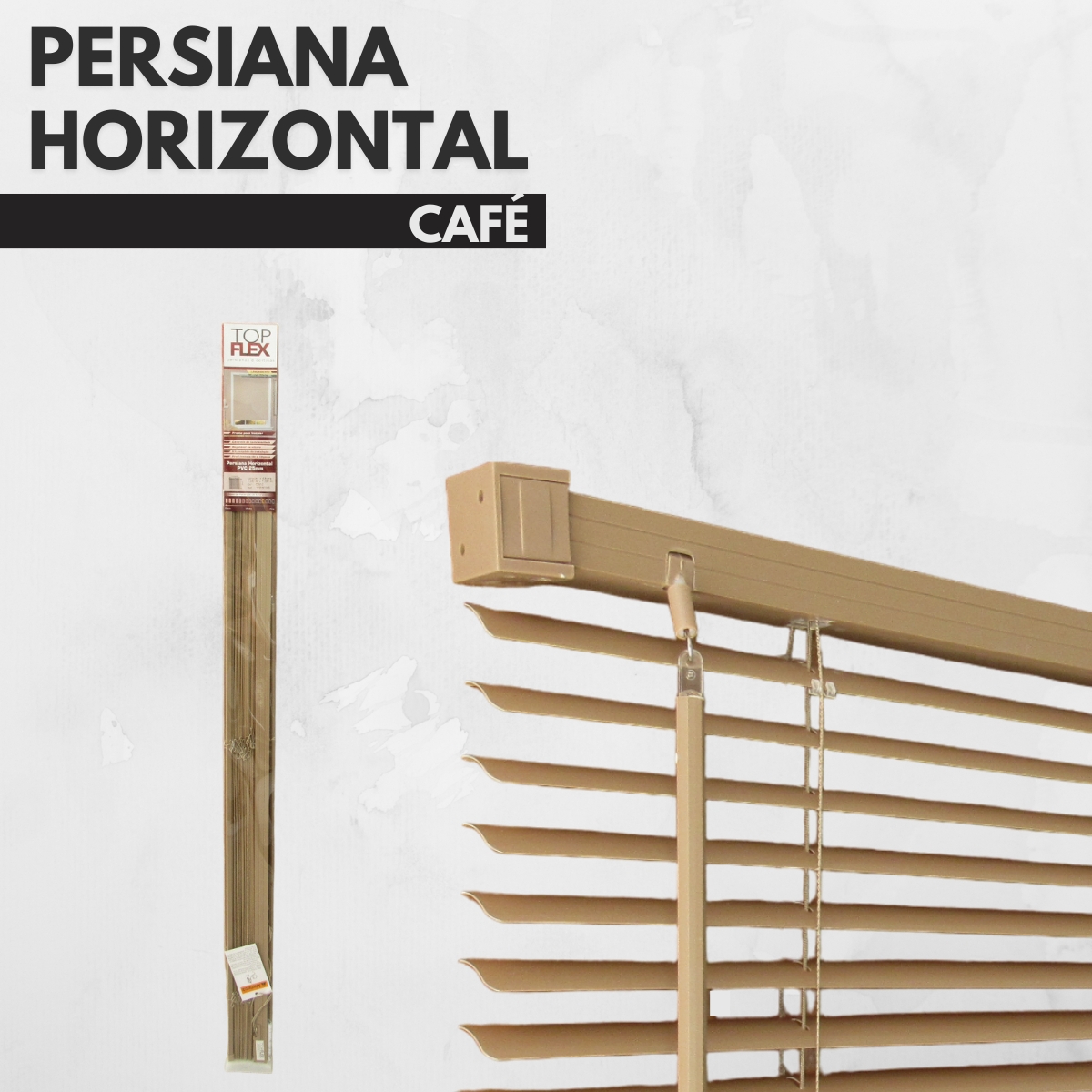 Persiana Horizontal PVC 25mm BLOCK LUXO 160larg x 160alt Café (2 pçs)