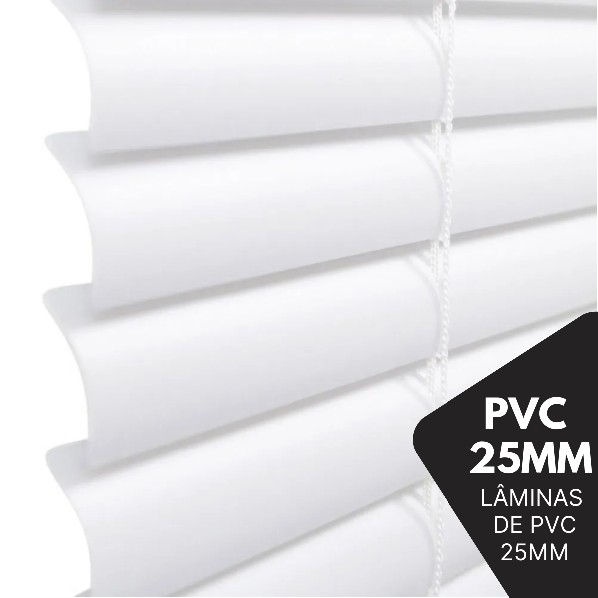 Persiana Horizontal PVC 25mm BLOCK LUXO 200larg x 160alt Branca (2 pçs)