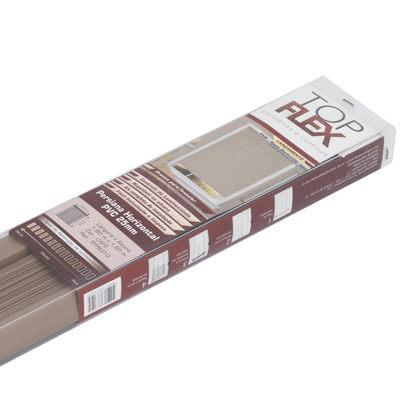 Persiana Horizontal PVC 25mm BLOCK LUXO 200larg x 220alt Café (2 pçs)