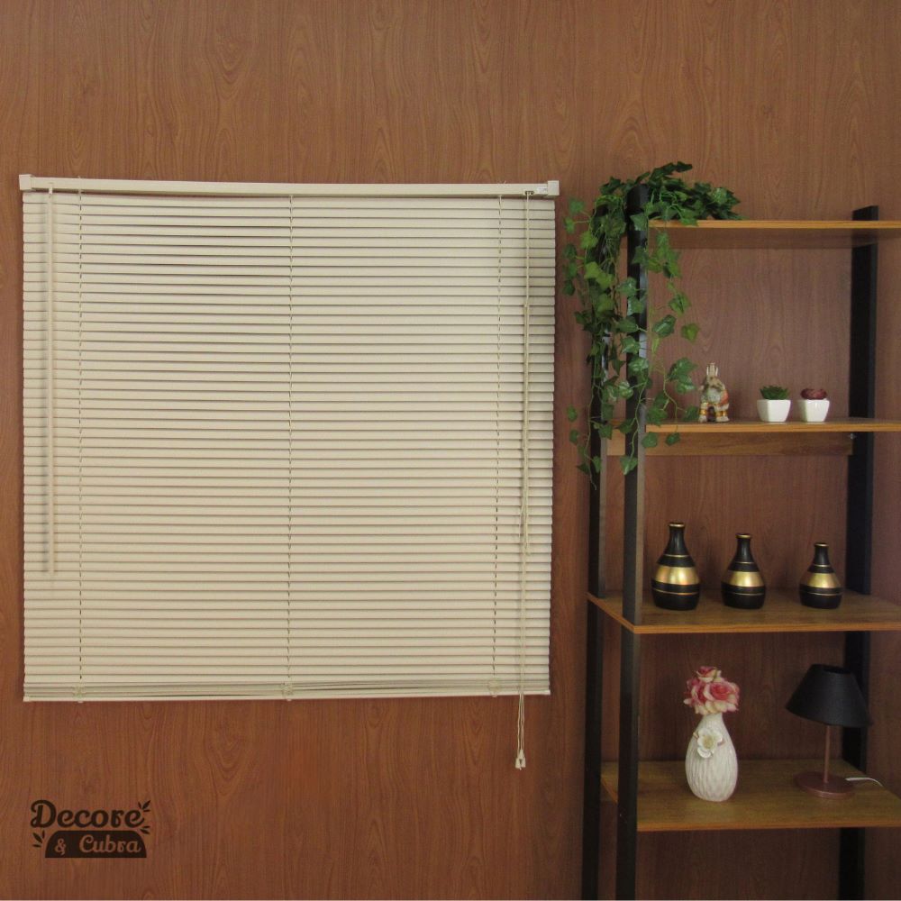 Persiana Horizontal PVC 25mm BLOCK LUXO 80larg x 160alt Bege