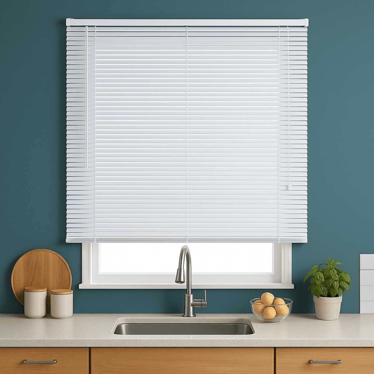 Persiana Horizontal PVC 25mm BLOCK LUXO 80larg x 160alt Branca