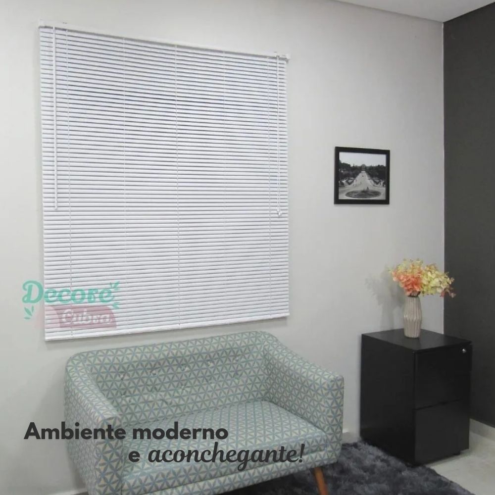 Persiana Horizontal PVC 25mm BLOCK LUXO 80larg x 160alt Branca