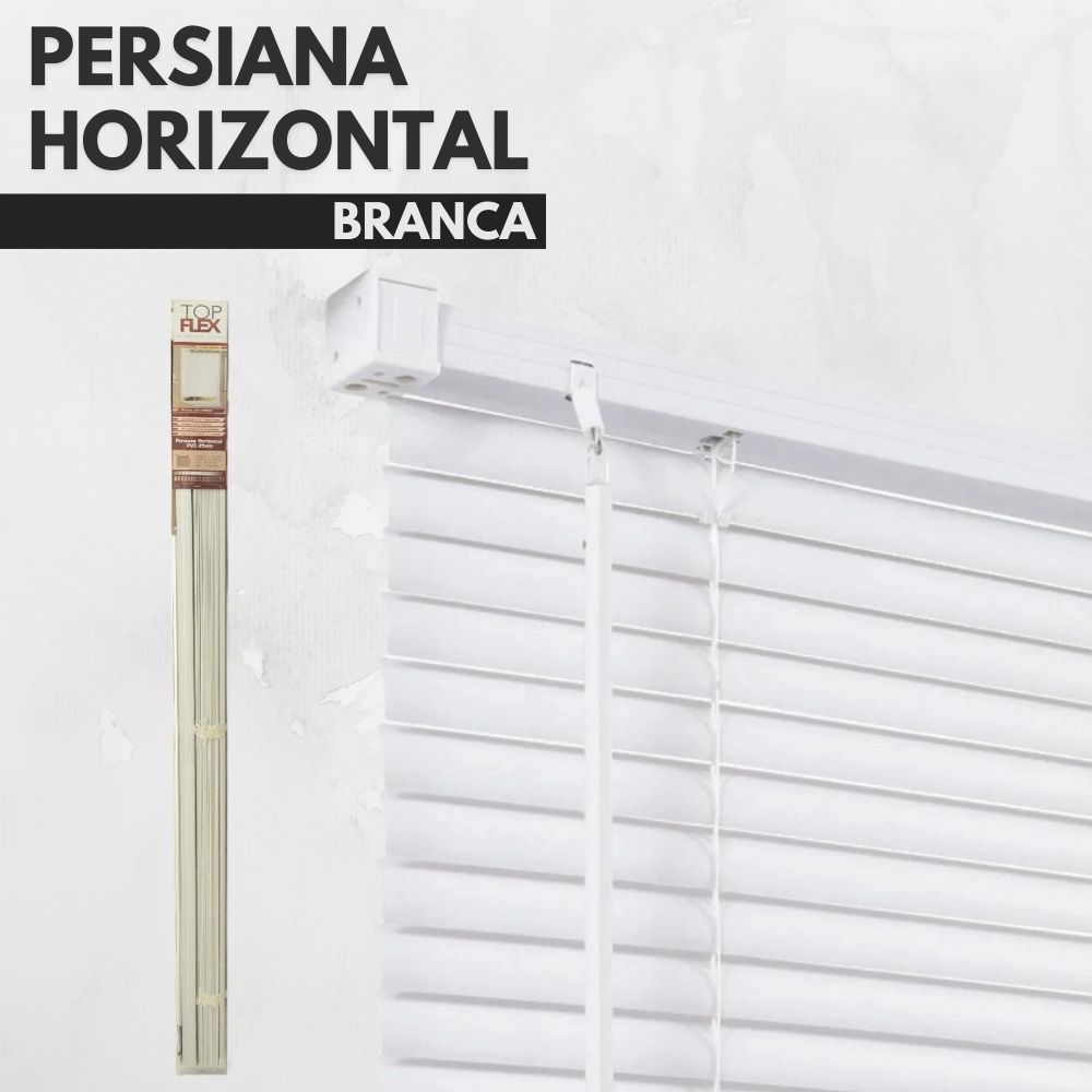 Persiana Horizontal PVC 25mm BLOCK LUXO 80larg x 160alt Branca