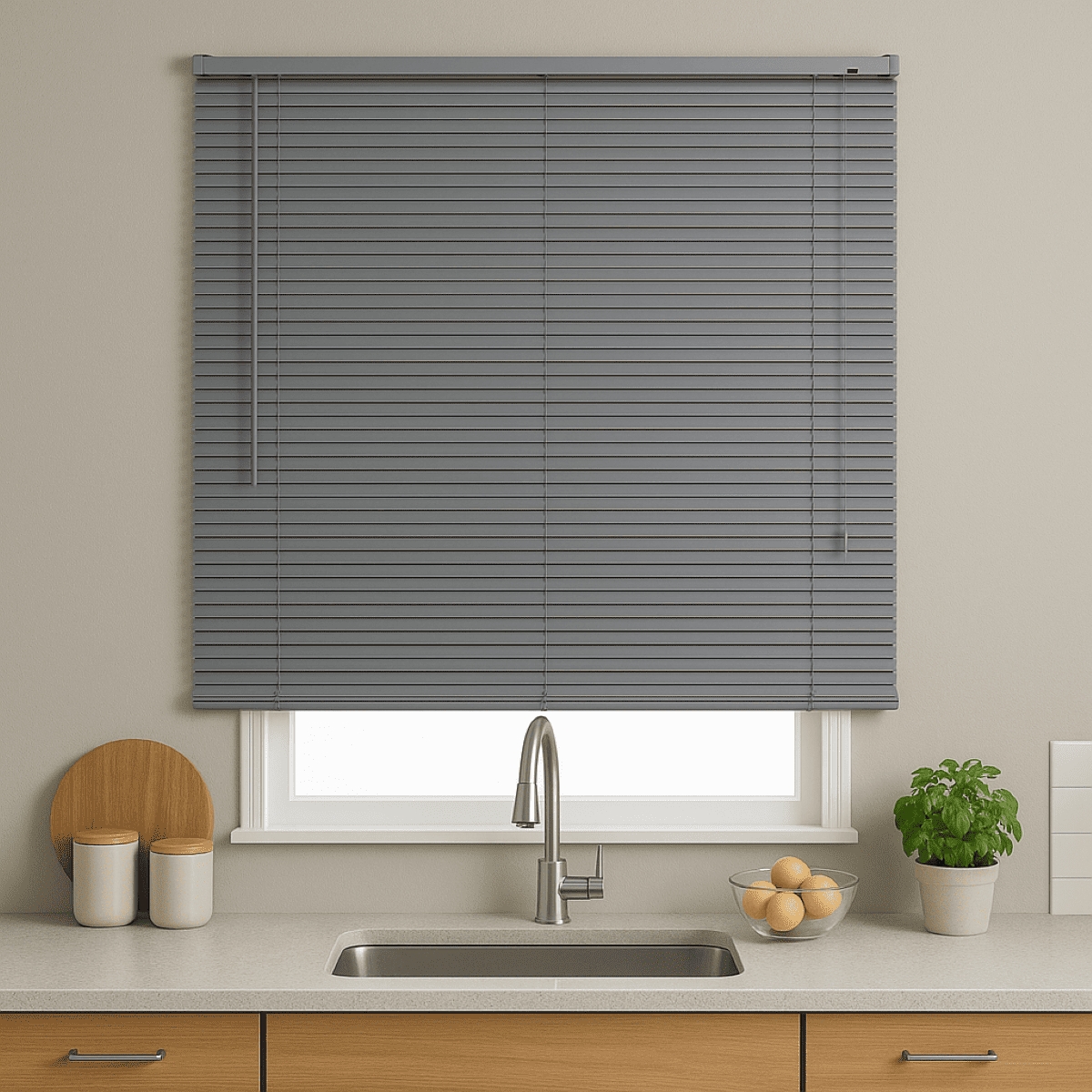 Persiana Horizontal PVC 25mm BLOCK LUXO 80larg x 160alt Cinza