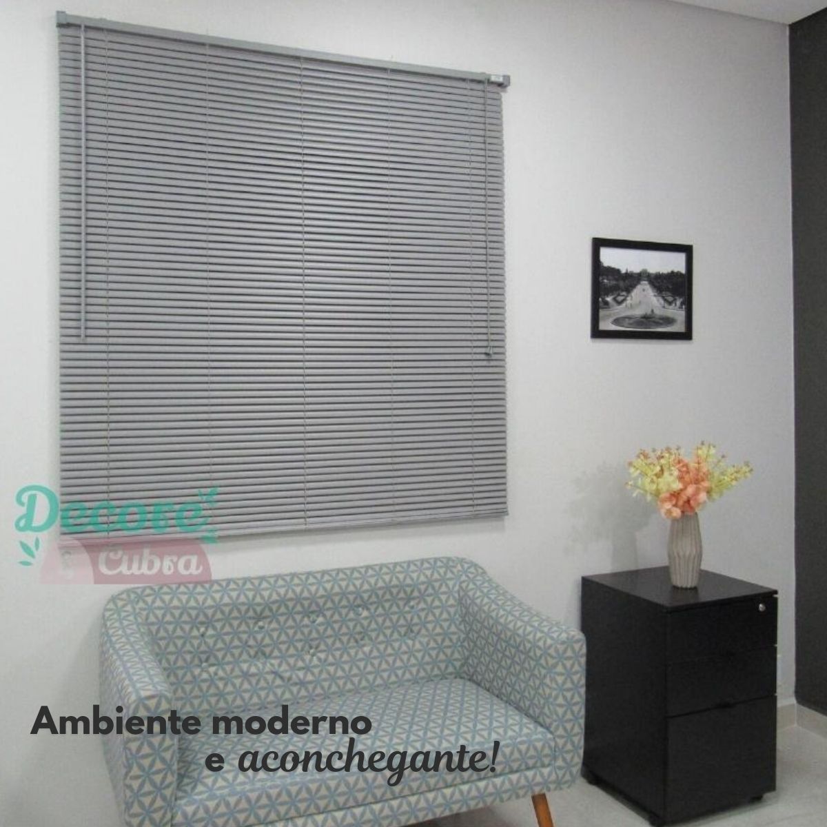Persiana Horizontal PVC 25mm BLOCK LUXO 80larg x 160alt Cinza