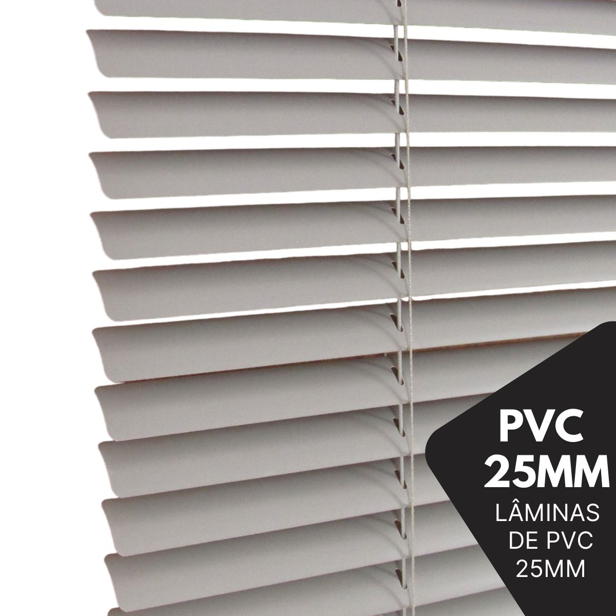 Persiana Horizontal PVC 25mm BLOCK LUXO 80larg x 160alt Cinza