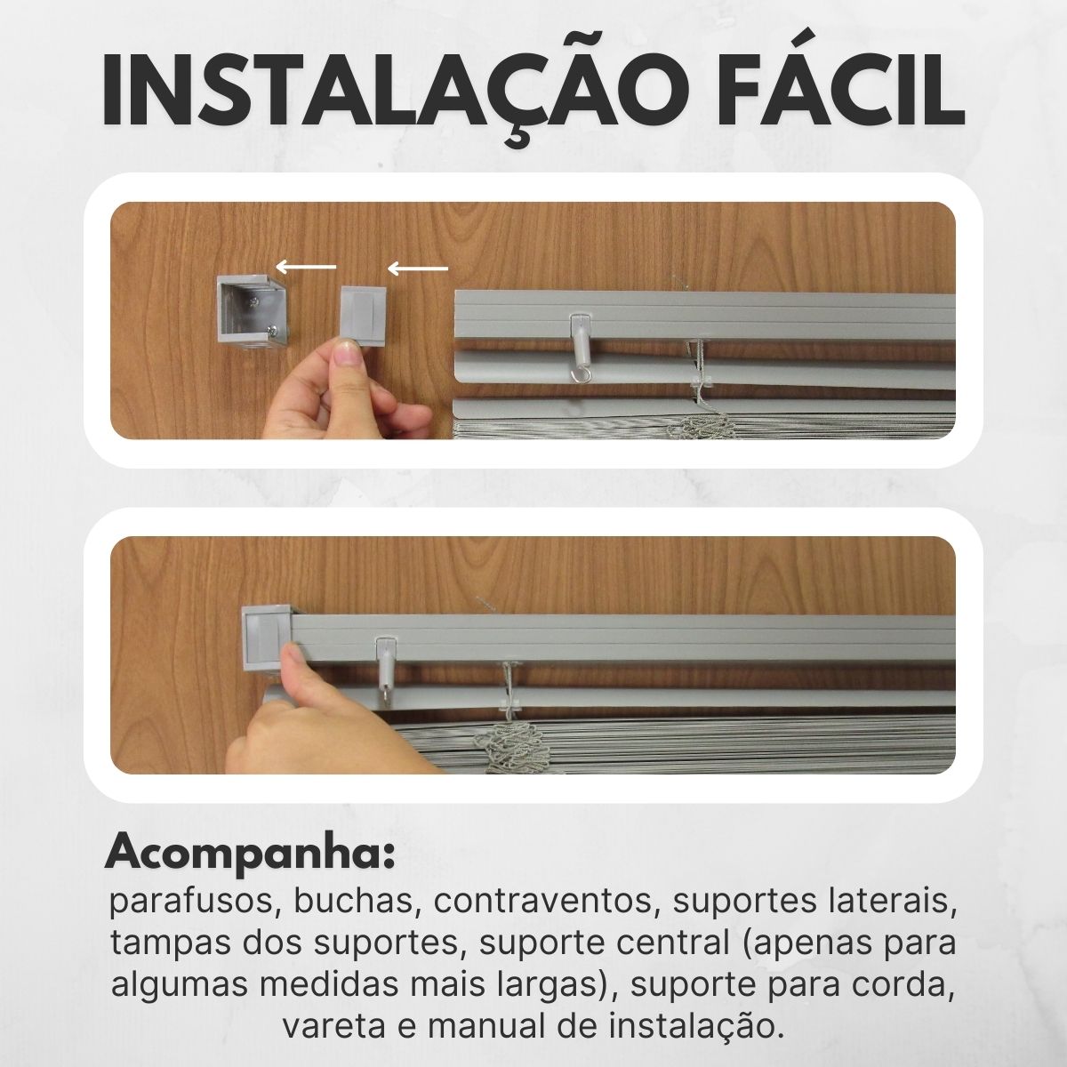 Persiana Horizontal PVC 25mm BLOCK LUXO 80larg x 160alt Cinza
